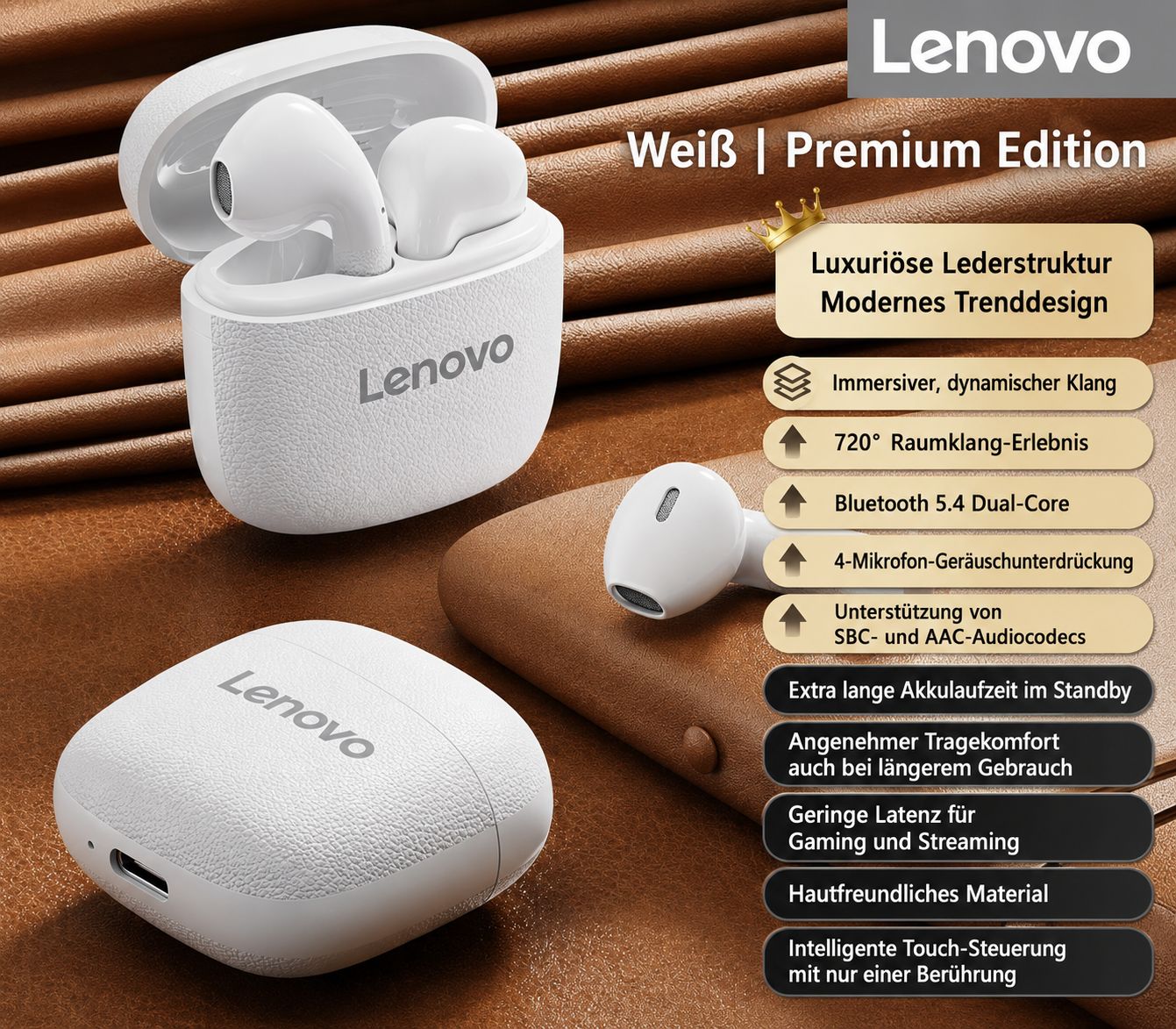 Kopfhörer "Lenovo" Weiss